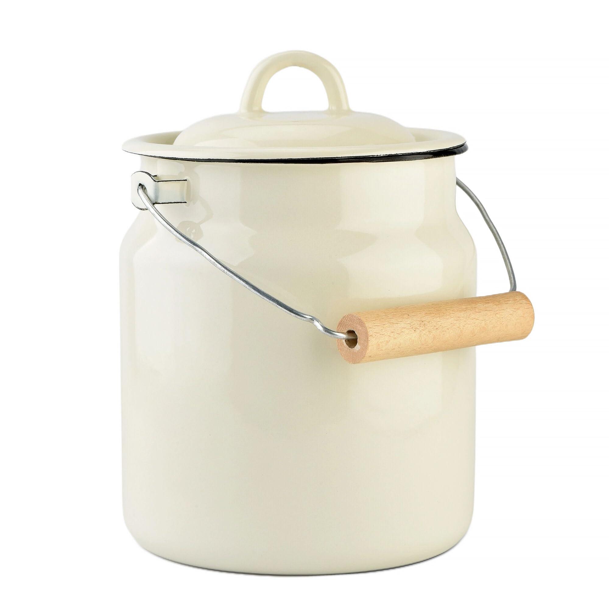 Amazon.com: Ivory Enamel Milk Can with Lid Vintage Style Milk